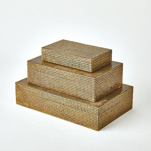 Global Views Lames Boxes and Trays Aged Brass