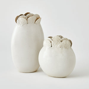 Global Views Sand Dollar Vase White