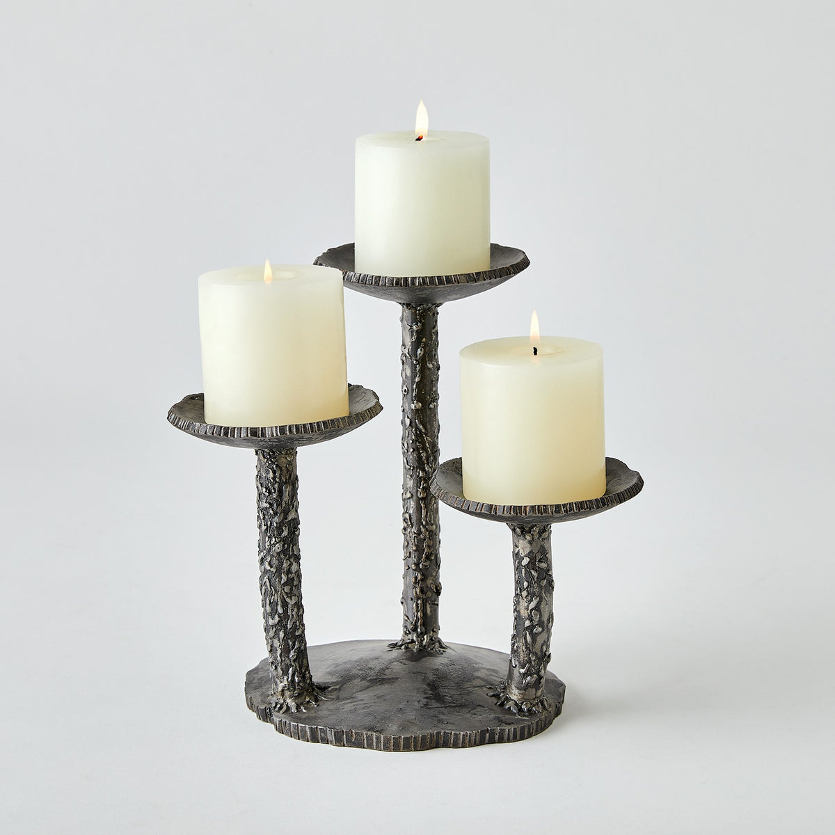 Global Views Forest Blossom Candle Holder Natural Iron