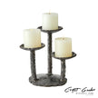 Global Views Forest Blossom Candle Holder Natural Iron