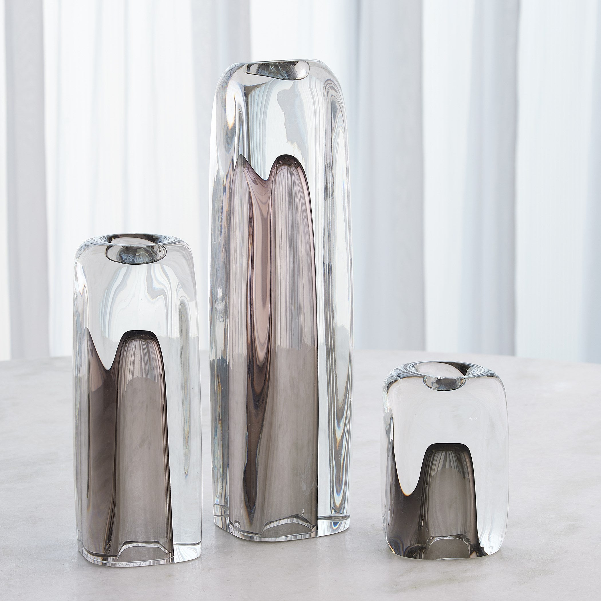 Global Views Tower Tea Light Holder/Vase Grey