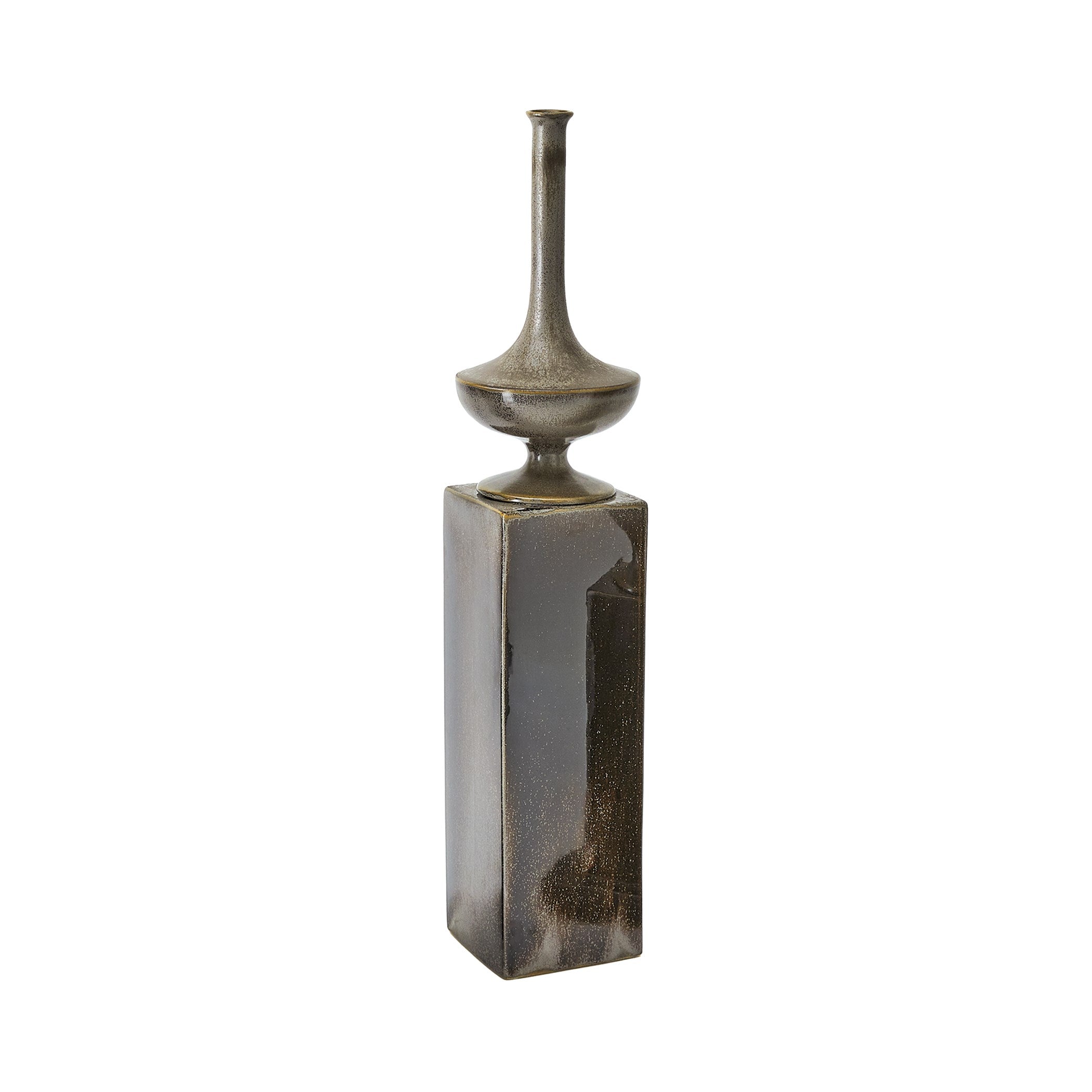 Global Views Pedestal Vase Reactive Silver
