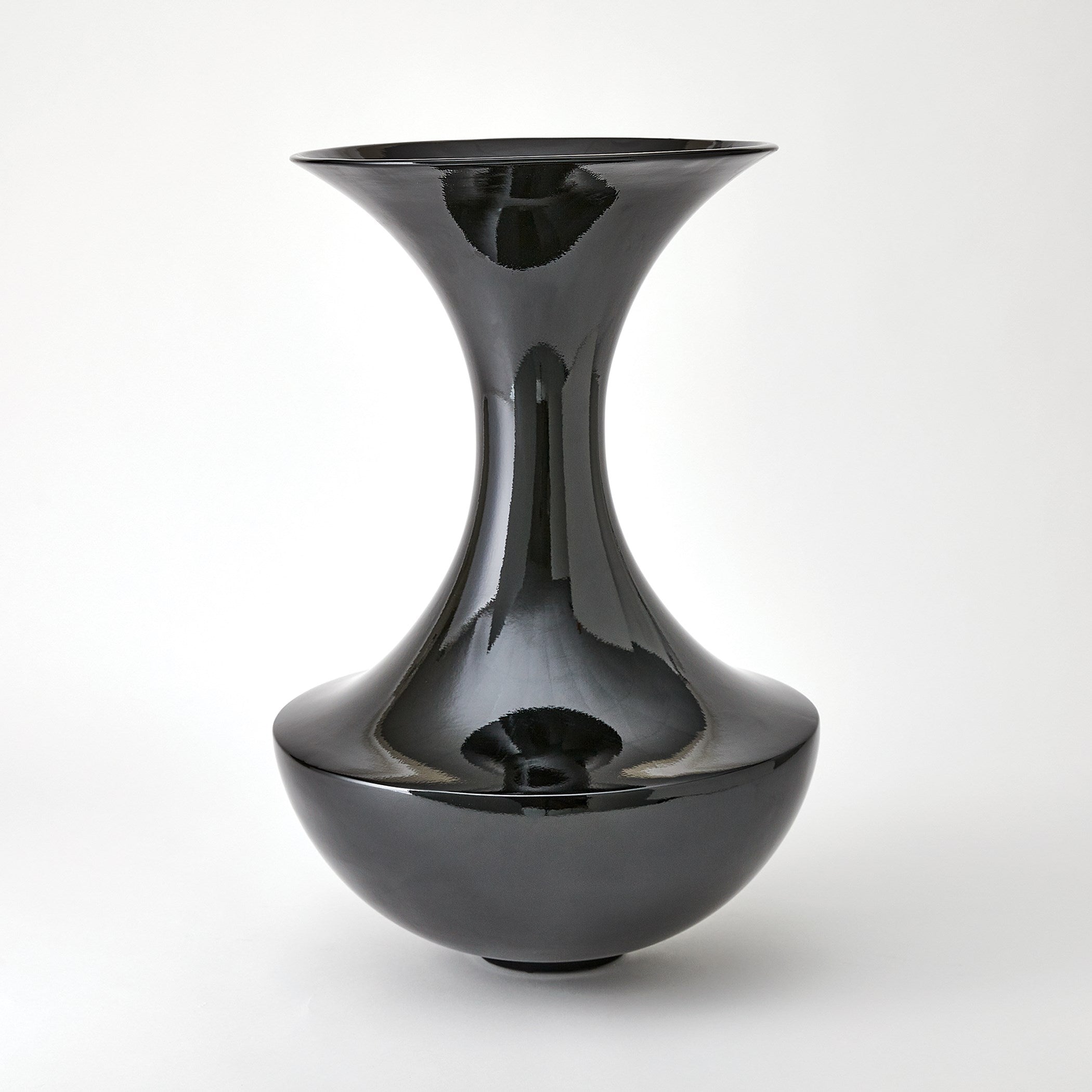Global Views Trumpet Vase Black