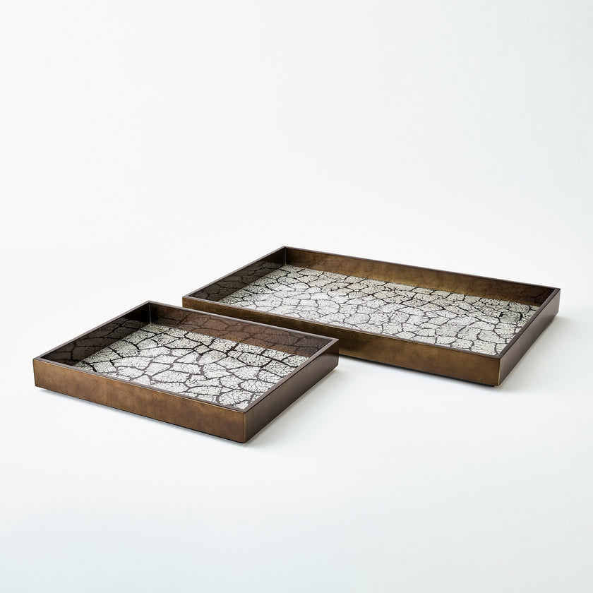 Global Views Eggshell Tray Antique Gold Leaf