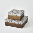 Global Views Eggshell Box Antique Gold Leaf