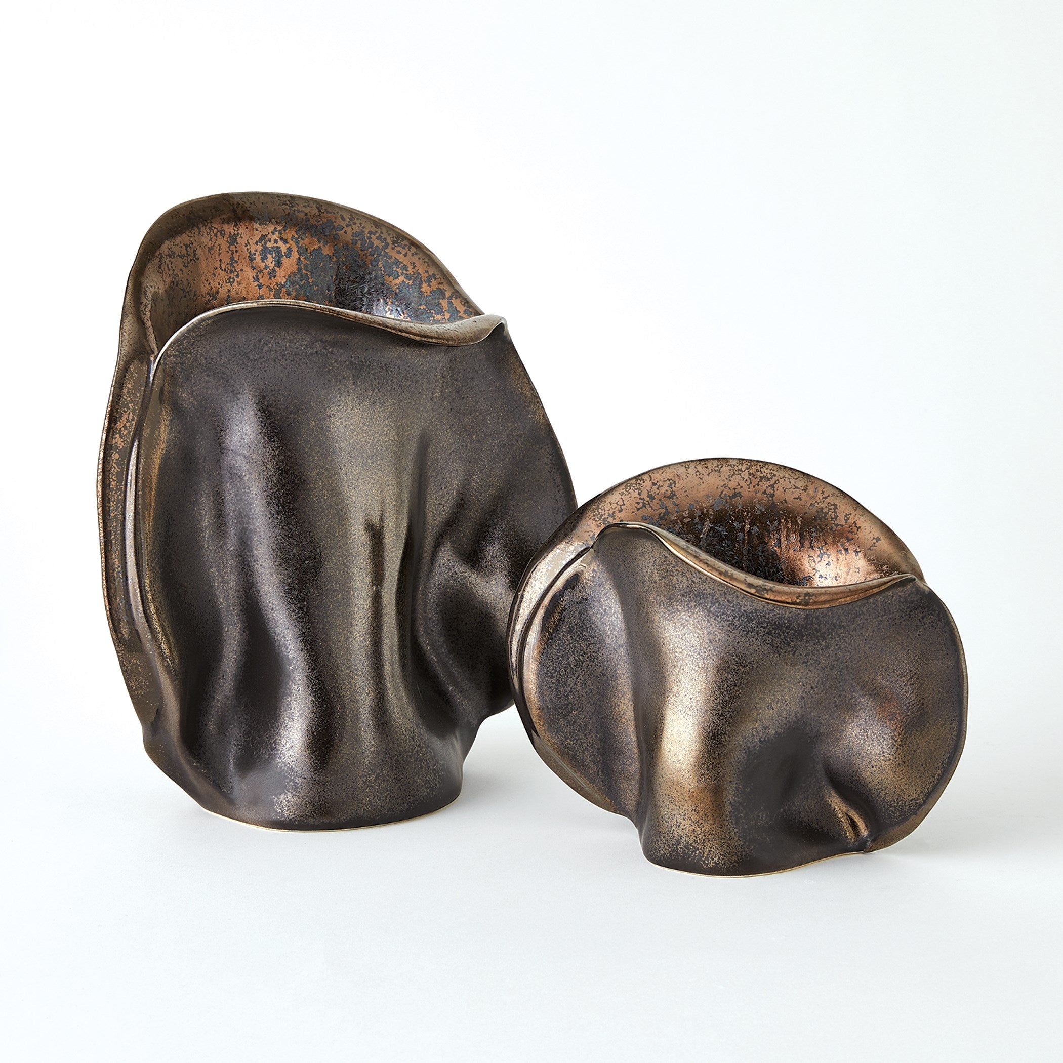 Global Views Bocca Vase Reactive Bronze