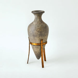 Global Views Amphora Alabaster Vase Grey