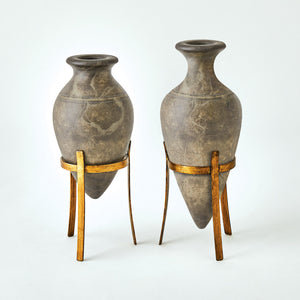 Global Views Amphora Alabaster Vase Grey