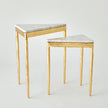 Global Views S/2 Triangular Nesting Tables Gold Leaf