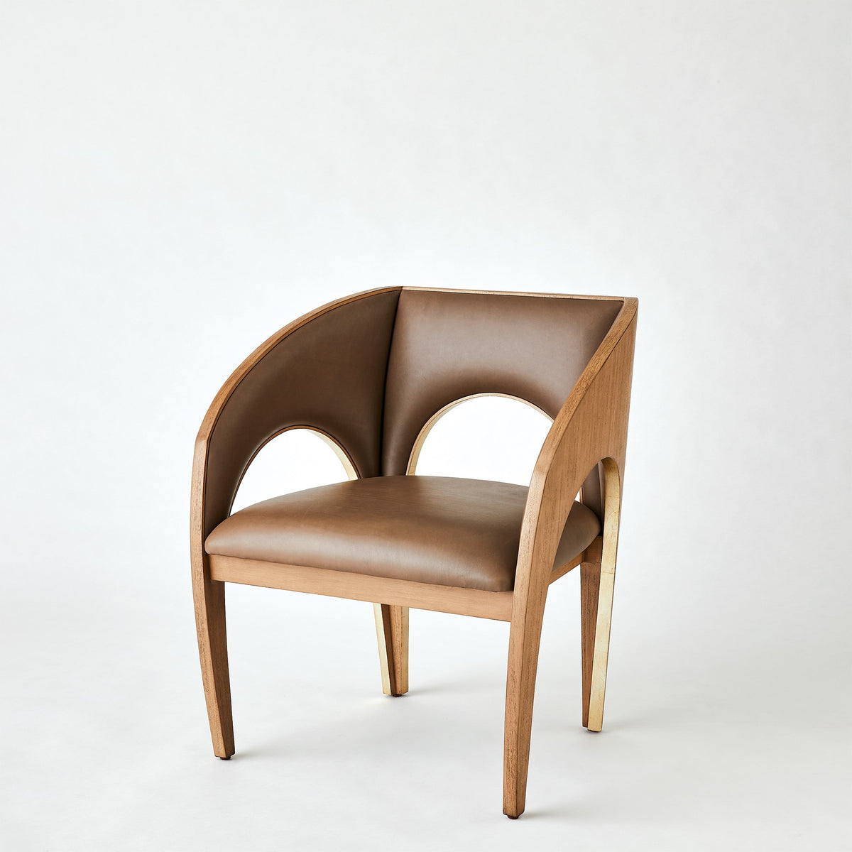 Global Views Arches Occasional Chair-Nutmeg/Champagne