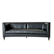 Global Views Arc Sofa-Black Leather