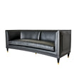 Global Views Arc Sofa-Black Leather