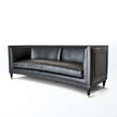 Global Views Arc Sofa-Black Leather