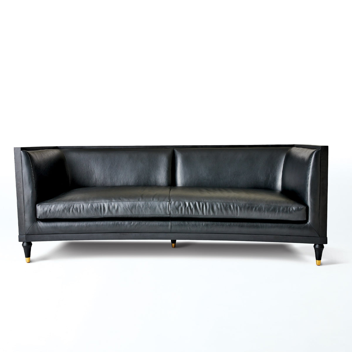 Global Views Arc Sofa-Black Leather