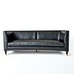 Global Views Arc Sofa-Black Leather