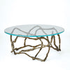Global Views Twistwood Cocktail Table-Antique Brass
