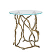 Global Views Twistwood Side Table-Antique Brass