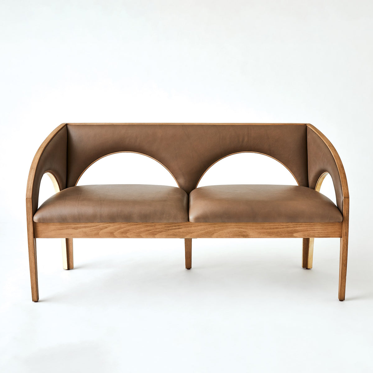 Global Views Arches Bench-Nutmeg/Champagne