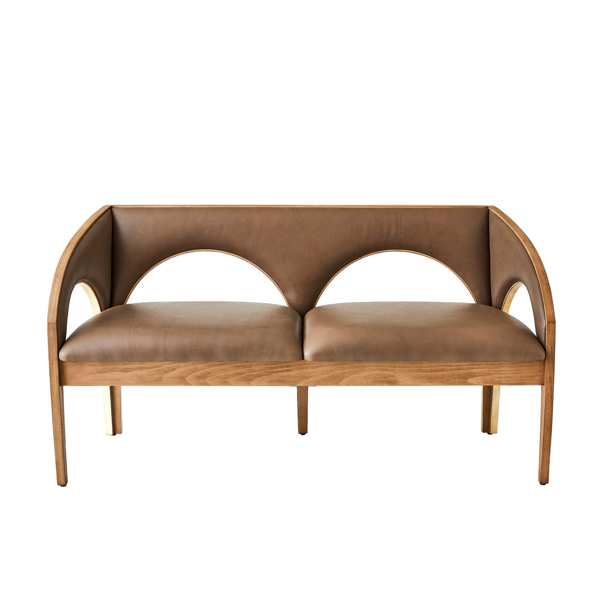 Global Views Arches Bench-Nutmeg/Champagne