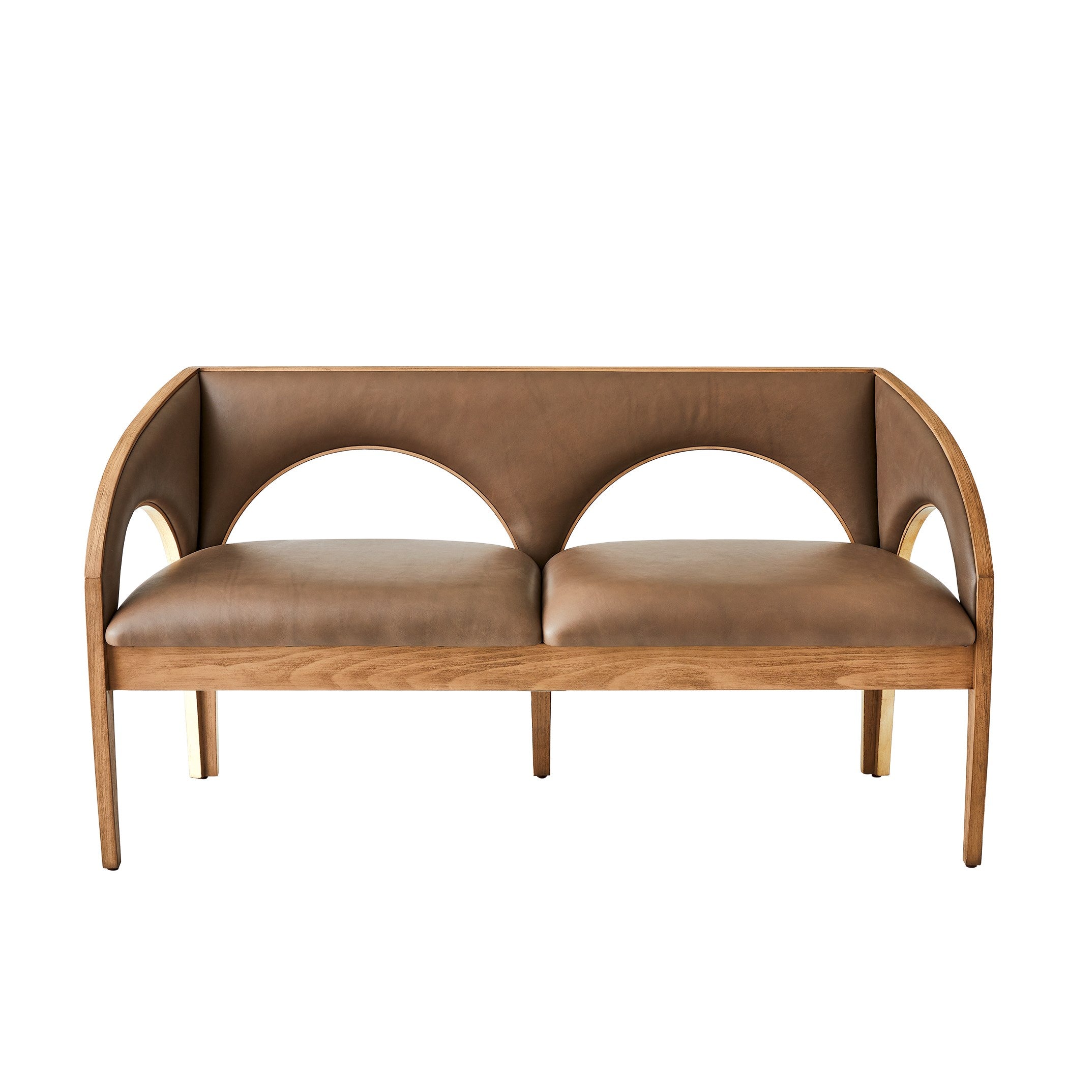 Global Views Arches Bench-Nutmeg/Champagne