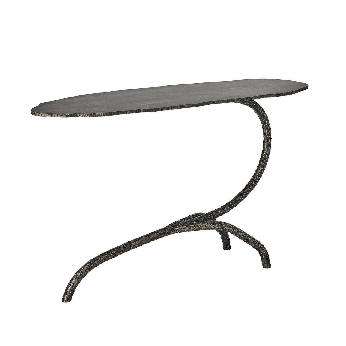Global Views Forest Blossom Side Table-Natural Iron
