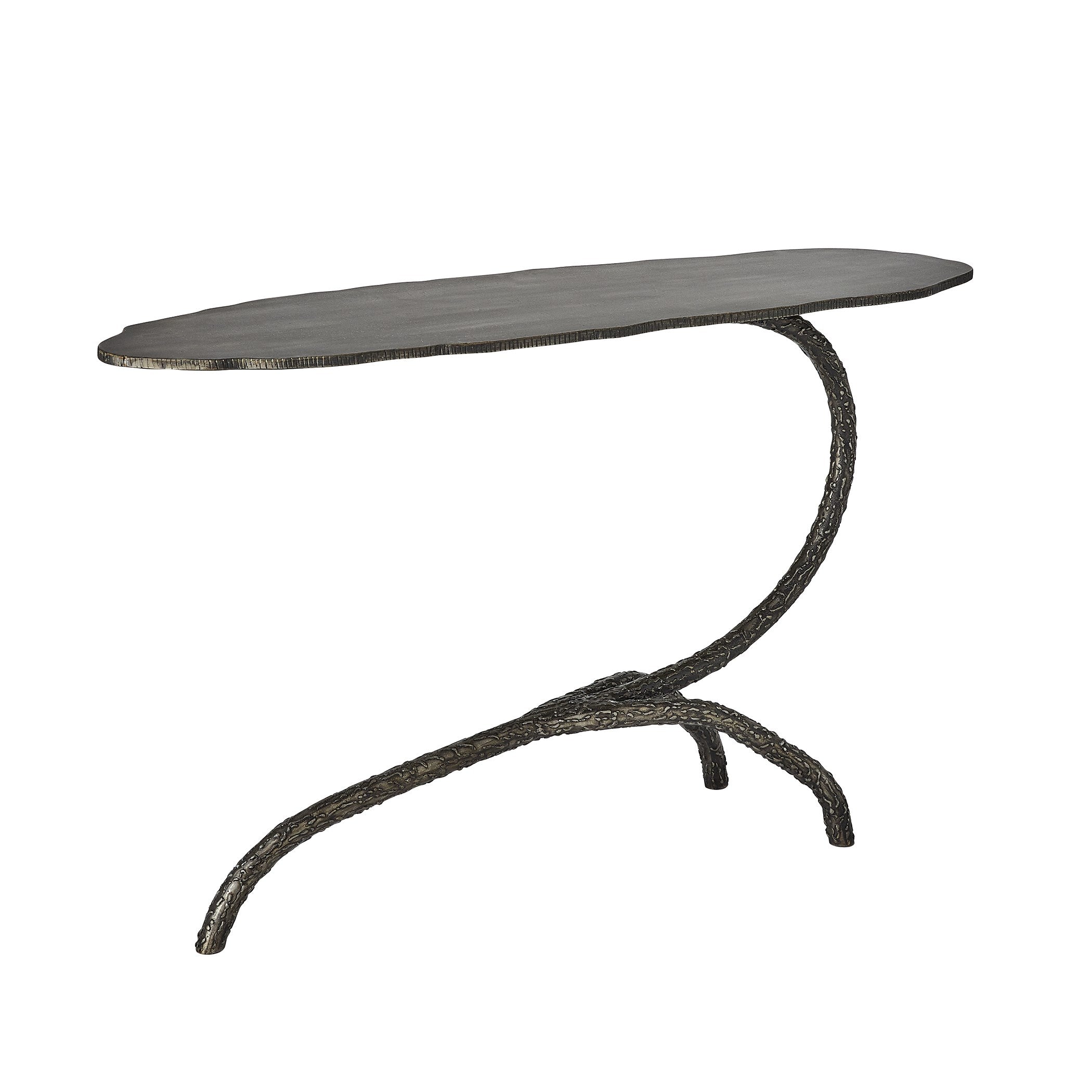 Global Views Forest Blossom Side Table-Natural Iron