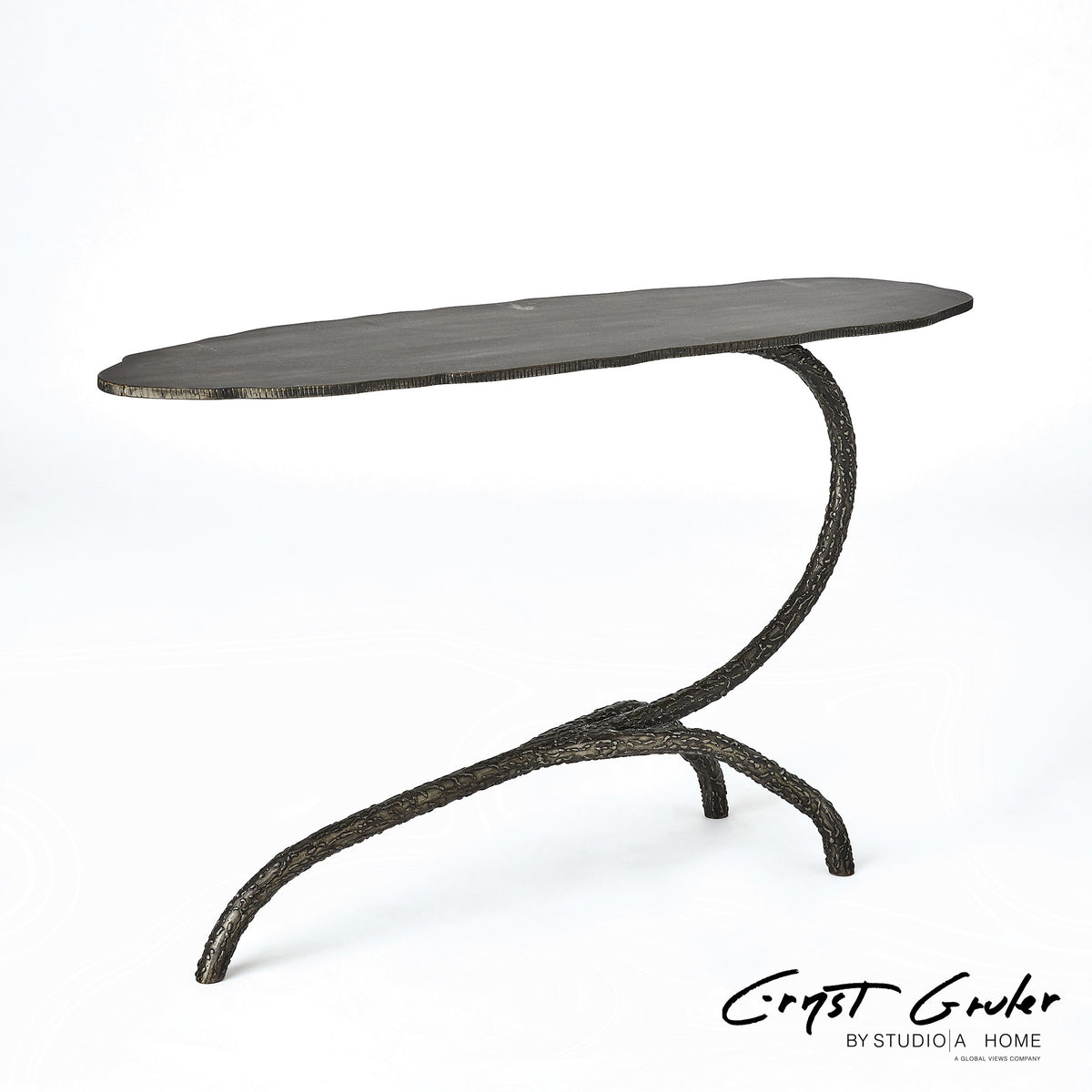 Global Views Forest Blossom Side Table-Natural Iron