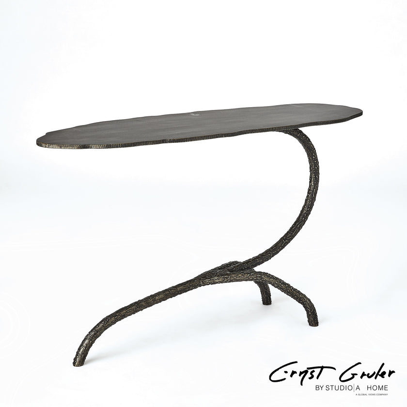 Global Views Forest Blossom Side Table-Natural Iron