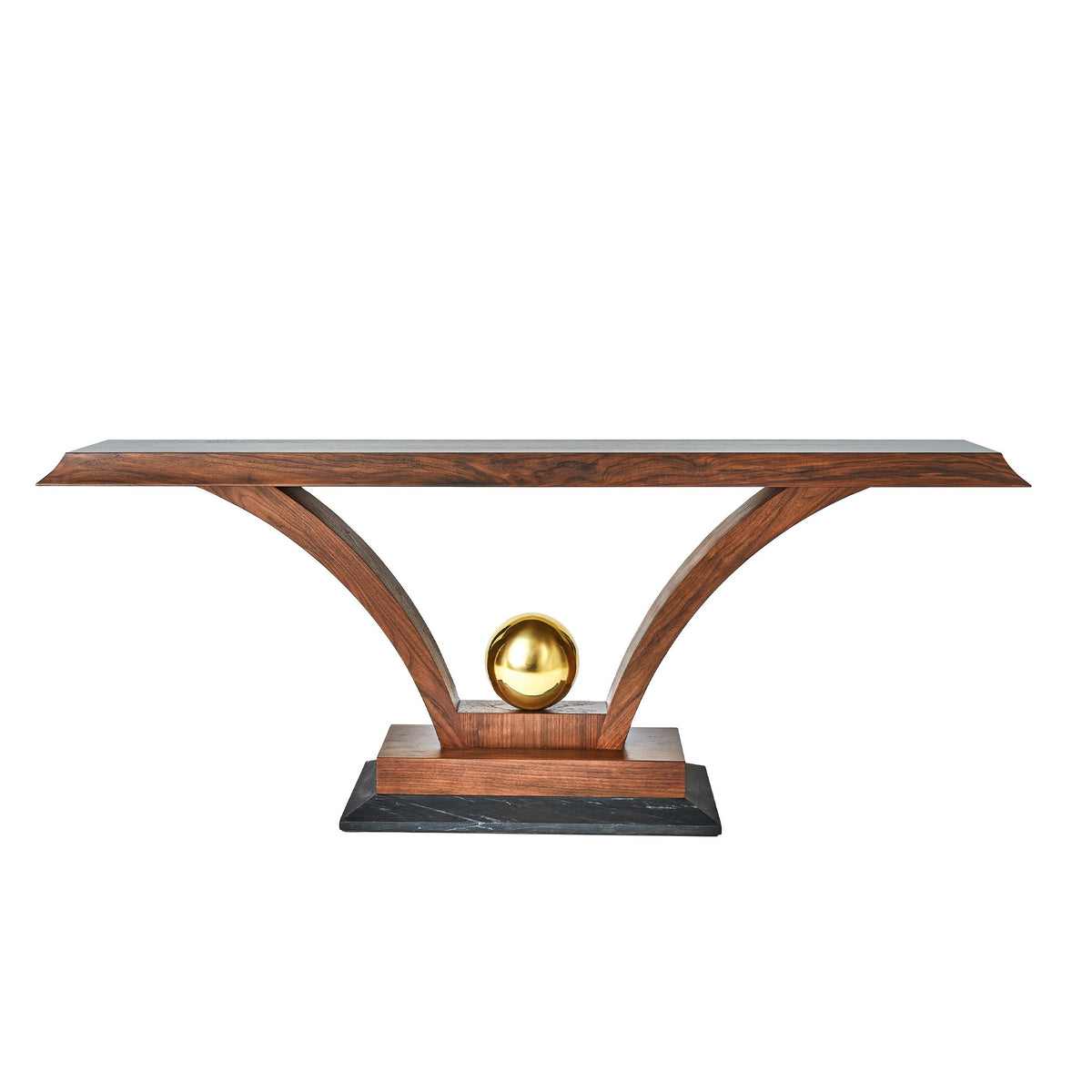 Global Views Colby Console Walnut/Brass