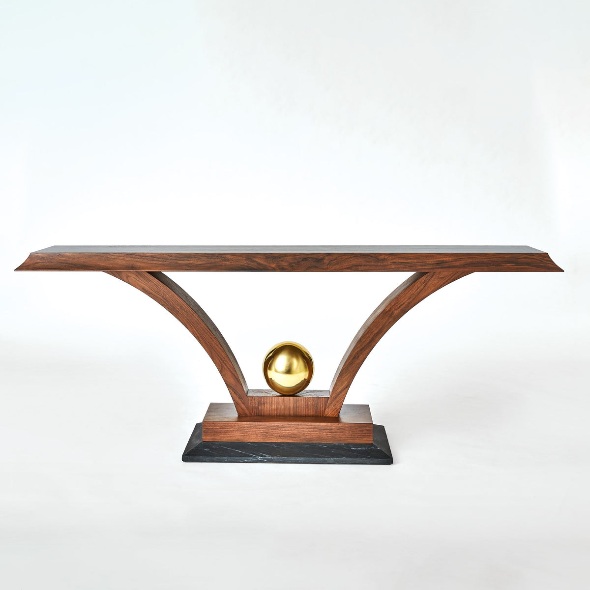 Global Views Colby Console Walnut/Brass