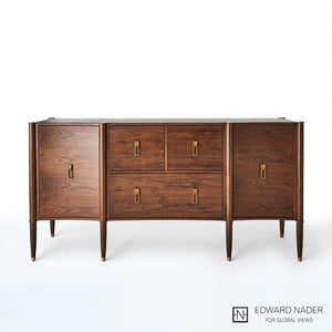 Global Views Triple Curve Cabinet Walnut
