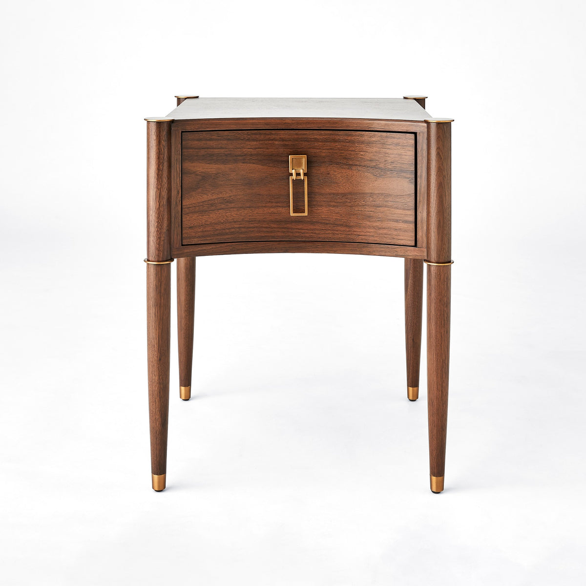 Global Views Triple Curve Side Table Walnut