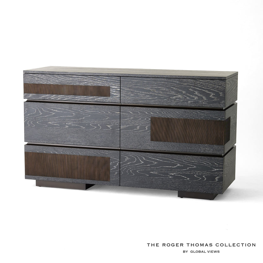 Global Views Brazil Dresser-Black Cerused Oak