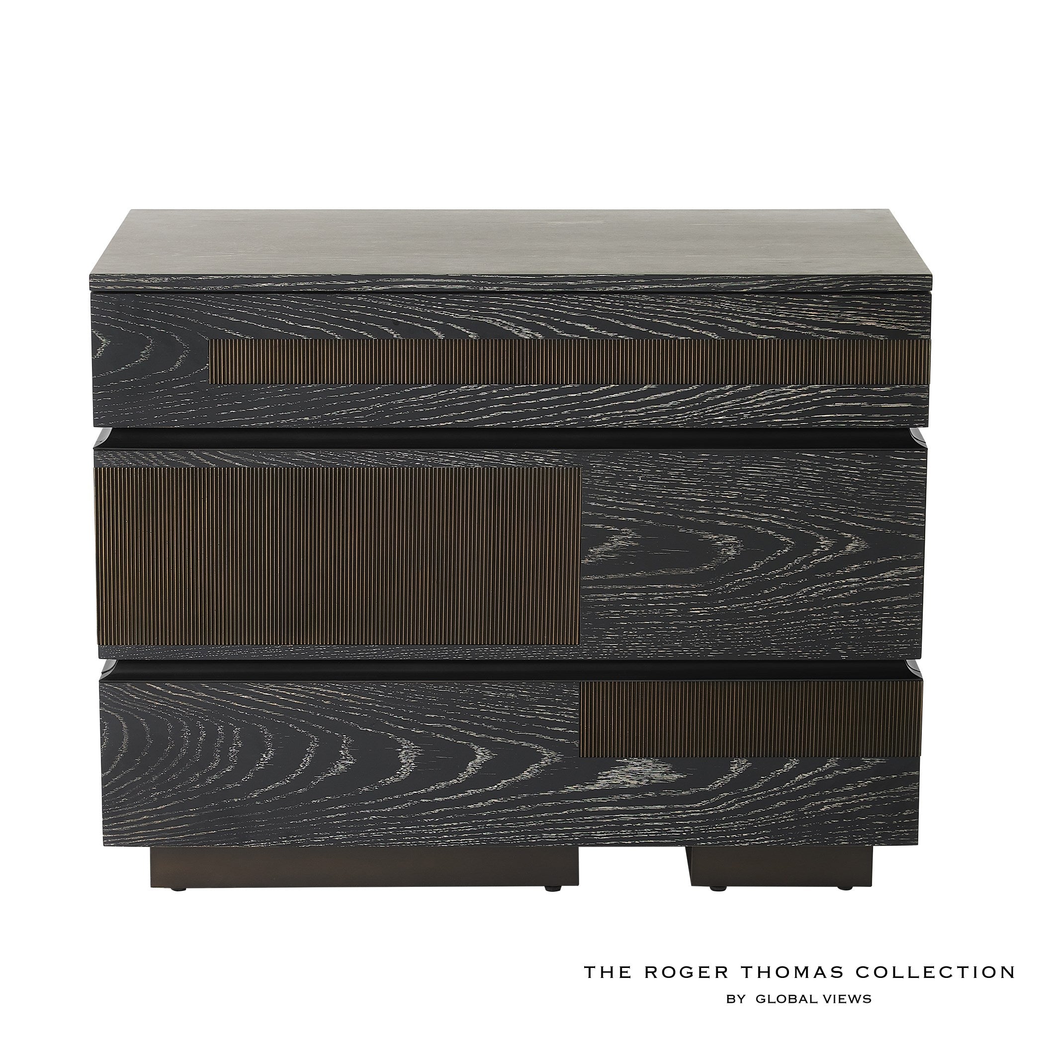 Global Views Brazil Chest-Black Cerused Oak