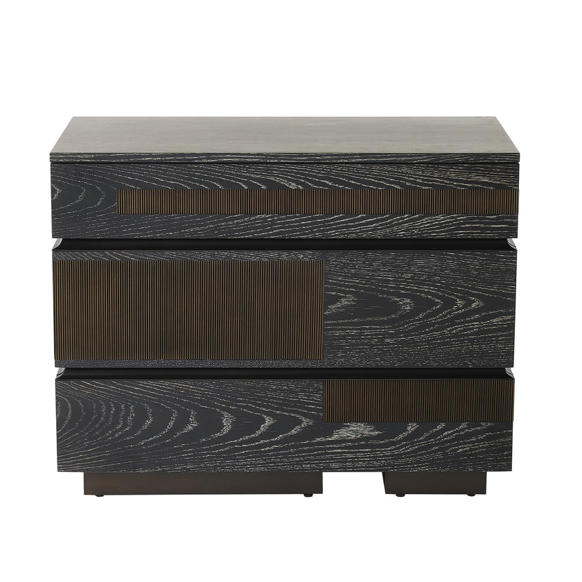 Global Views Brazil Chest-Black Cerused Oak