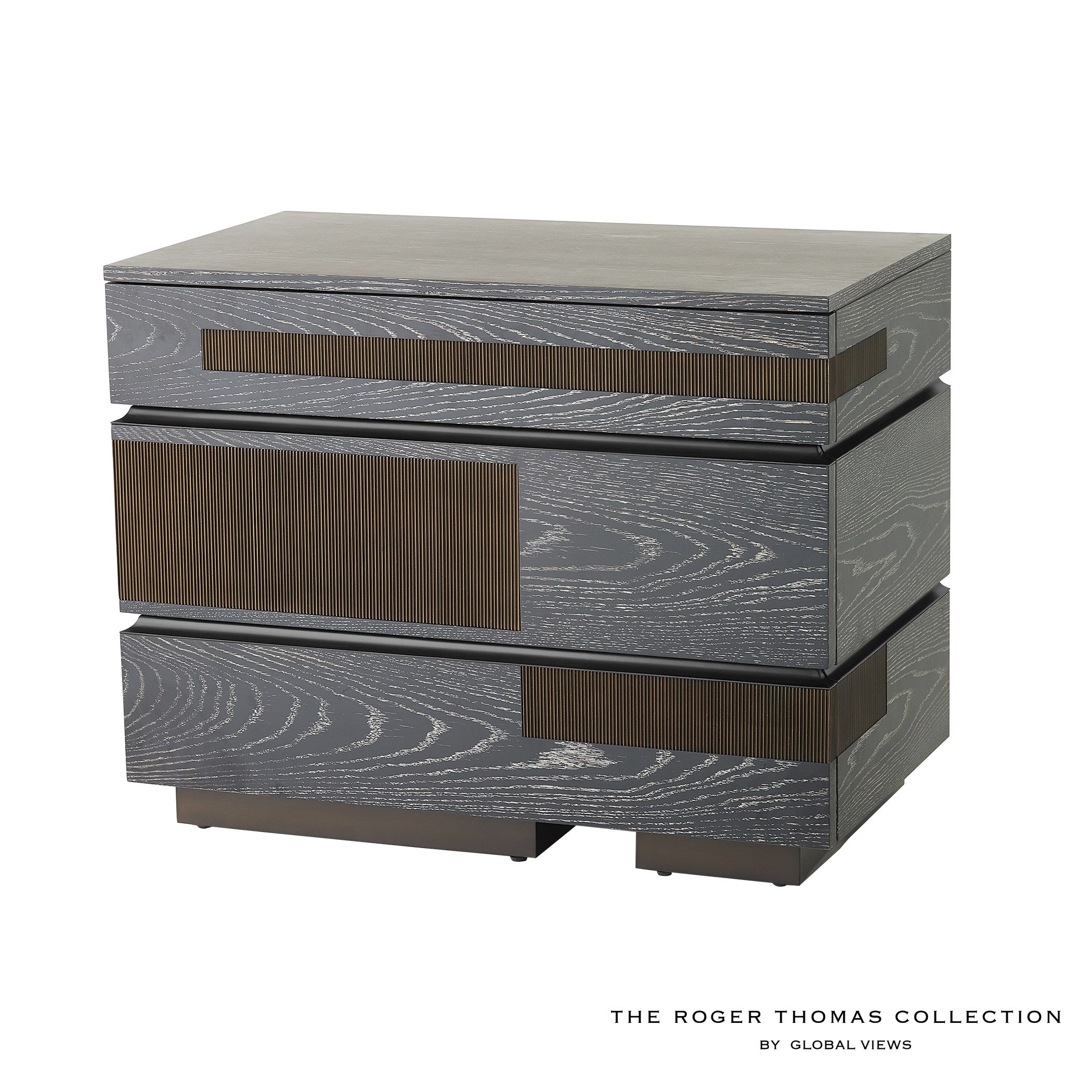 Global Views Brazil Chest-Black Cerused Oak