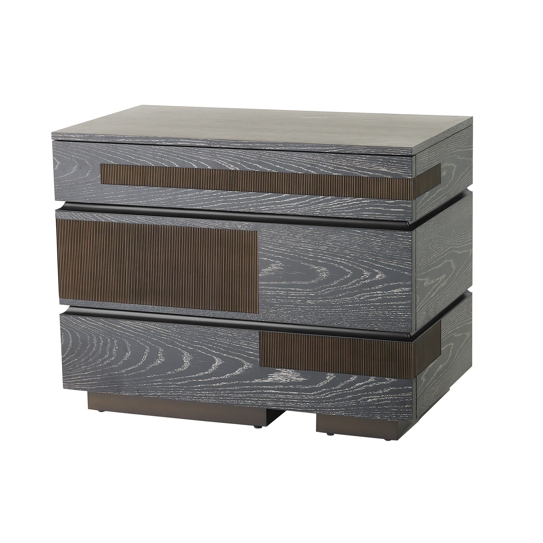 Global Views Brazil Chest-Black Cerused Oak