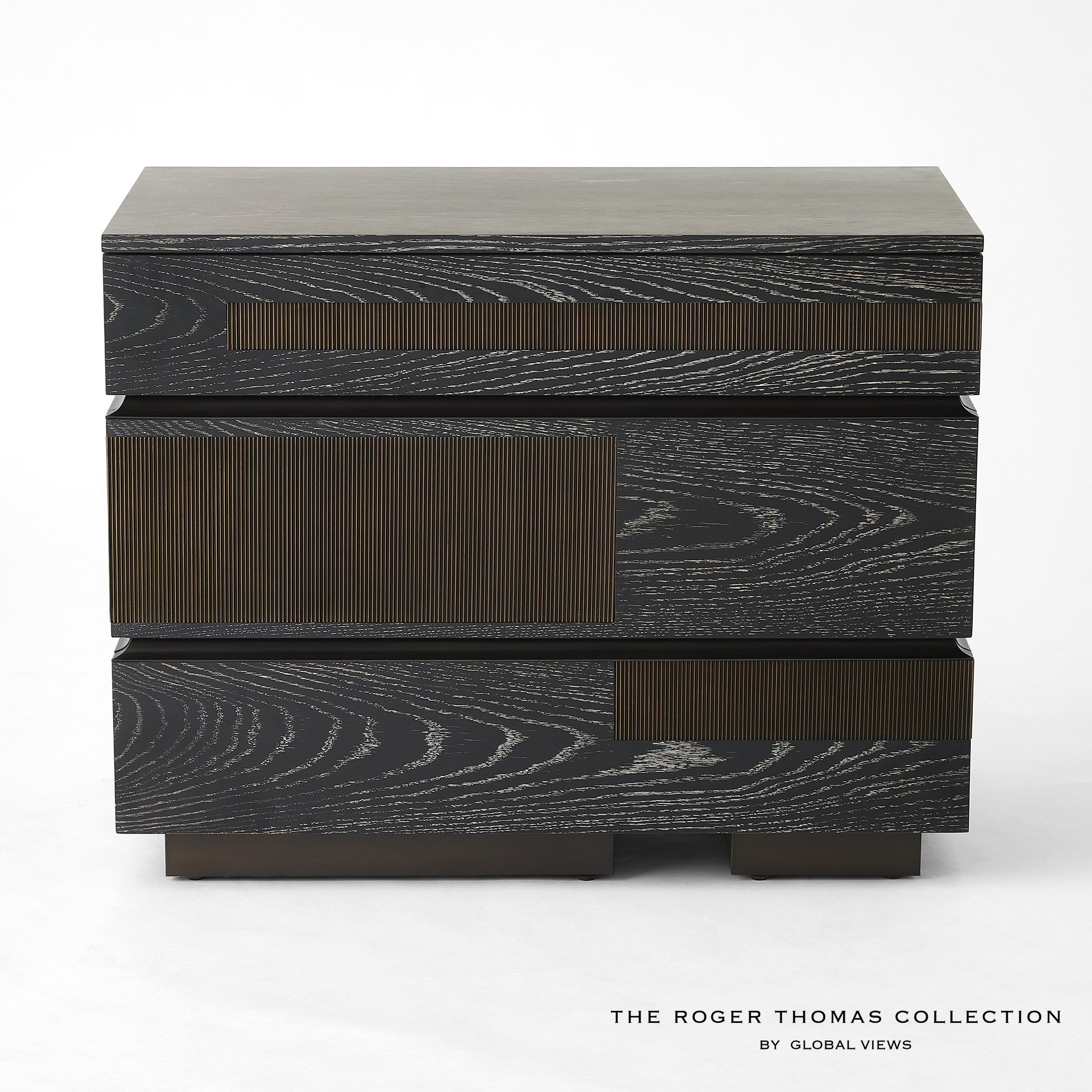 Global Views Brazil Chest-Black Cerused Oak