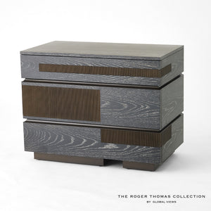 Global Views Brazil Chest-Black Cerused Oak