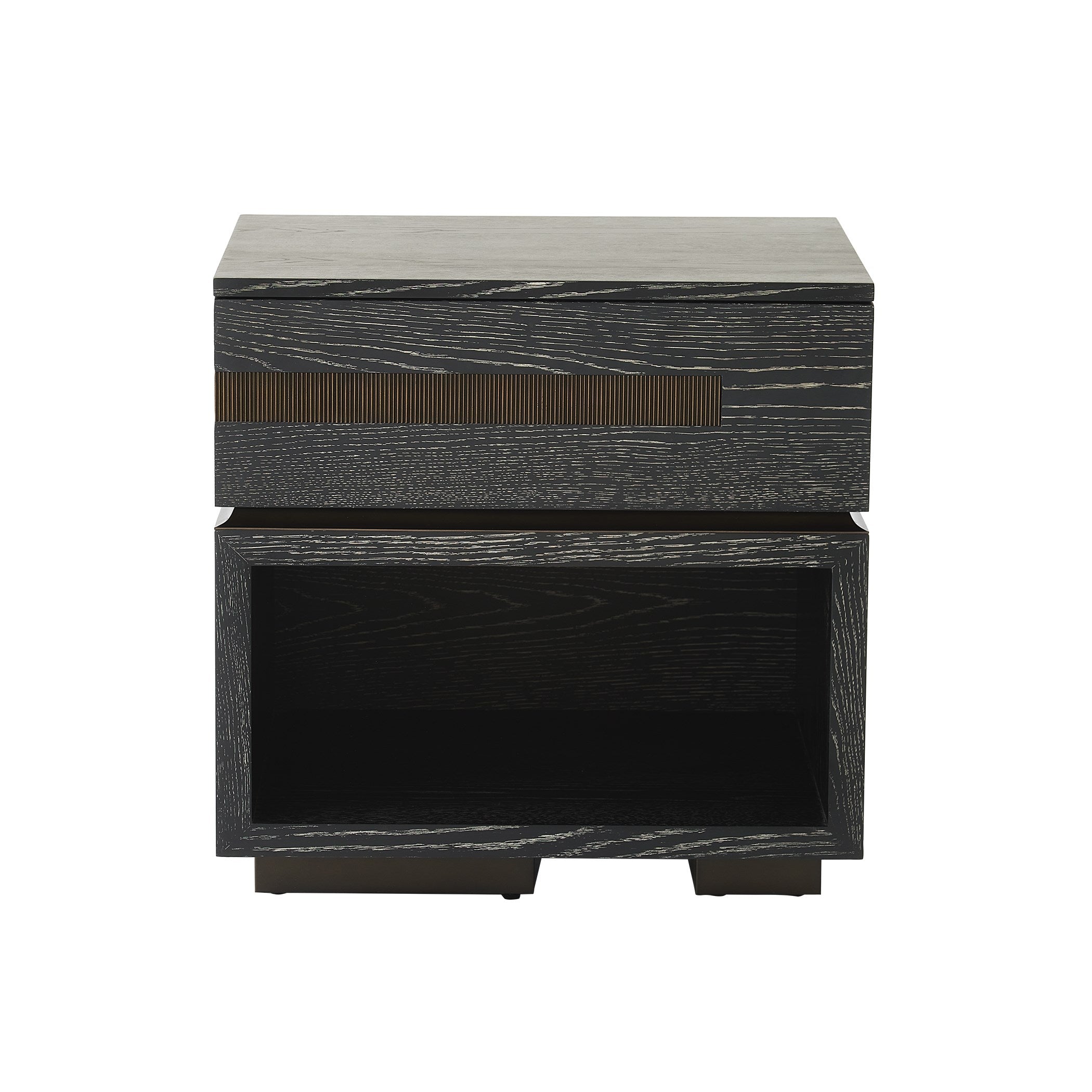 Global Views Brazil Bedside Chest-Left-Black Cerused Oak