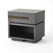 Global Views Brazil Bedside Chest-Left-Black Cerused Oak