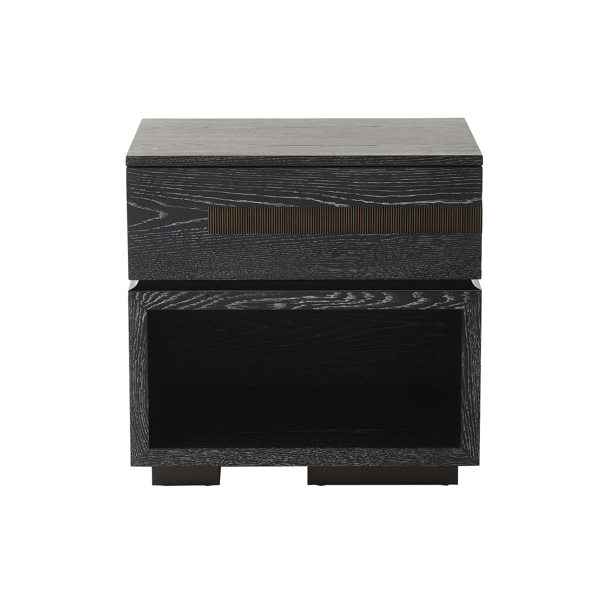 Global Views Brazil Bedside Chest-Right-Black Cerused Oak