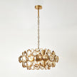Global Views Cabochon Amber Glass Chandelier-Brass