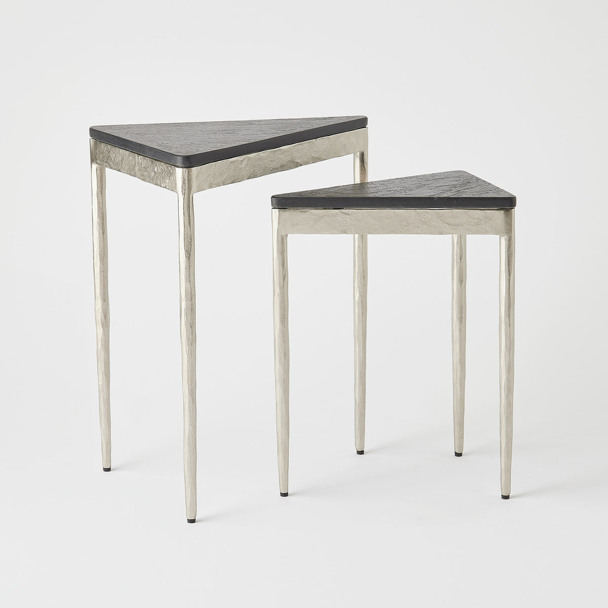 Global Views S/2 Triangular Nesting Tables Nickel