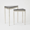 Global Views S/2 Triangular Nesting Tables Nickel