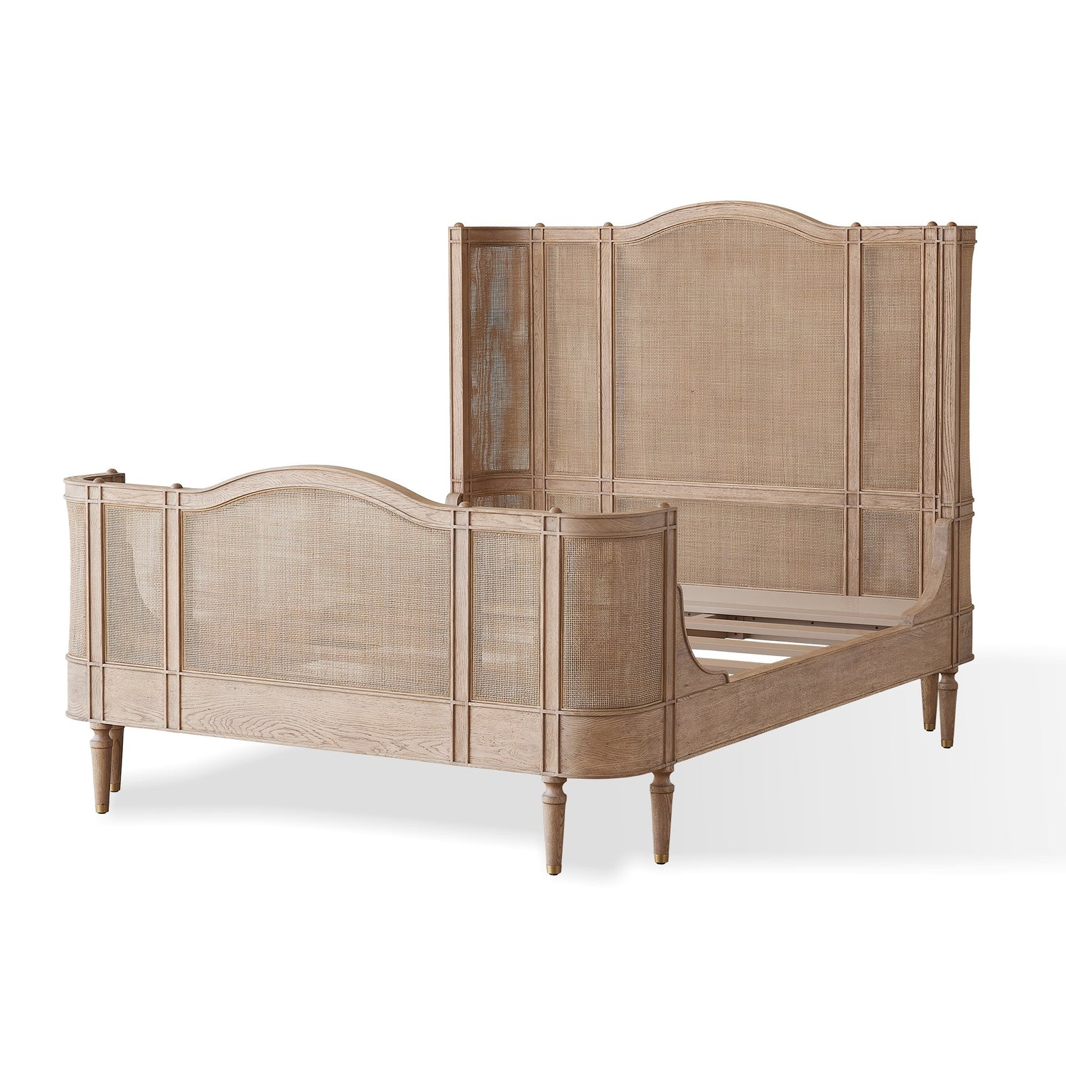 Global Views Josephine Queen Bed-Bleached Oak