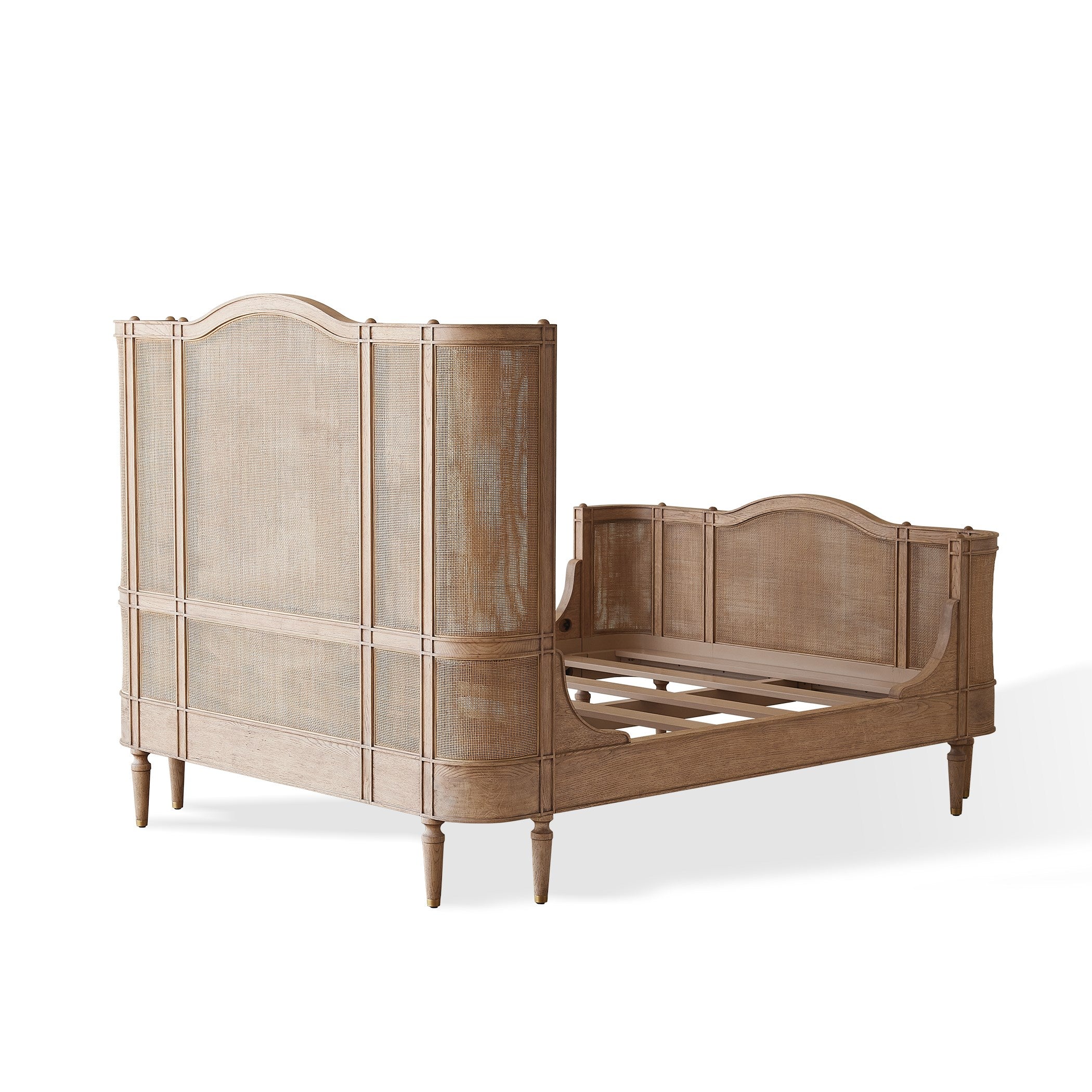 Global Views Josephine Queen Bed-Bleached Oak