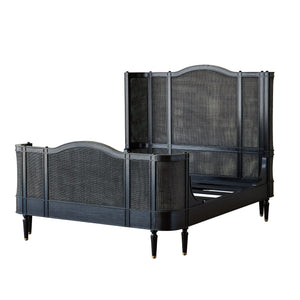 Global Views Josephine Queen Bed-Blackened Oak