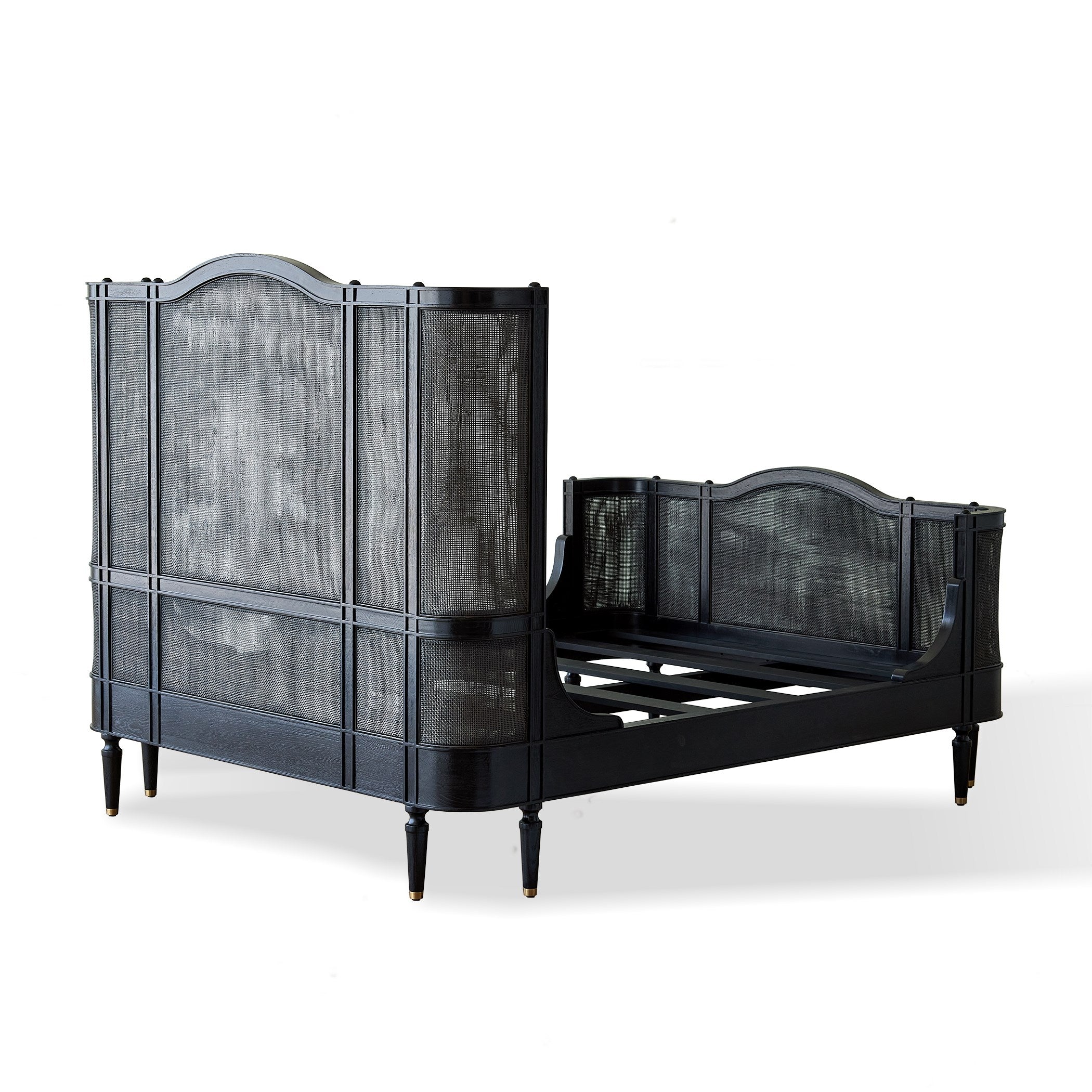 Global Views Josephine Queen Bed-Blackened Oak
