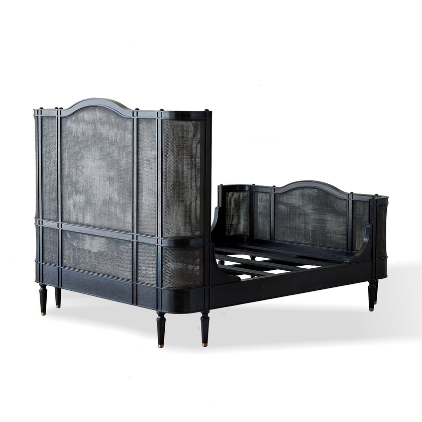Global Views Josephine Queen Bed-Blackened Oak